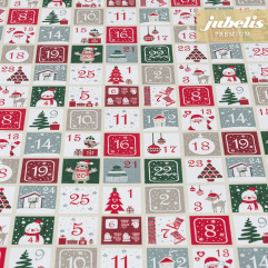 Beschichtete Baumwolle strukturiert Christmas Calendar III 120 cm x 140 cm