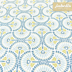 Beschichtete Baumwolle abwaschbar Senalda blau III 240 cm x 140 cm fr Biertische (auf Wunsch geteilt = 2 Decken)