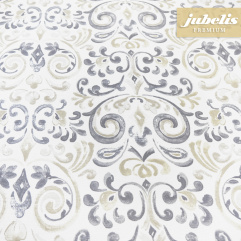 Beschichtete Baumwolle abwaschbar Pauline beige-anthrazit III 220 cm x 140 cm