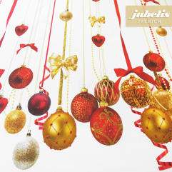 Textiler Luxus-Tischbelag Christmas Balls III 140 cm x 140 cm