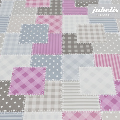 Wachstuch Patchwork violett-grau P 