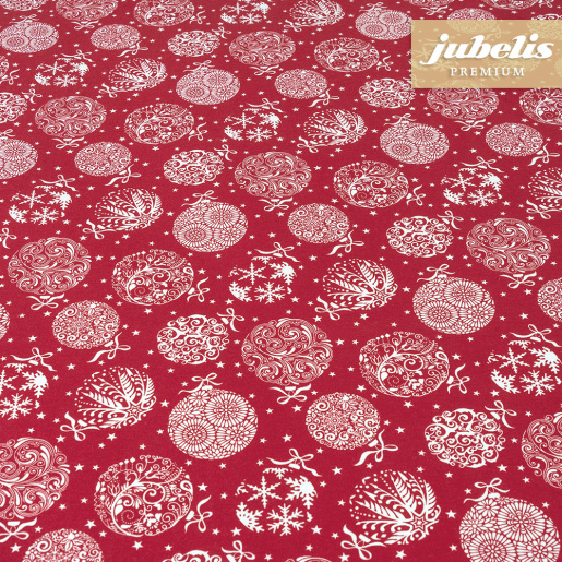 Beschichtete Baumwolle strukturiert Christmas Bubbles rot III 180 cm x 140 cm