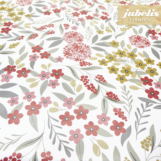 Premium Wachstuch extradick Muggia wei-rot IV