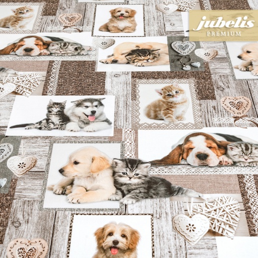 Textiler Luxus-Tischbelag Cani e gatti III