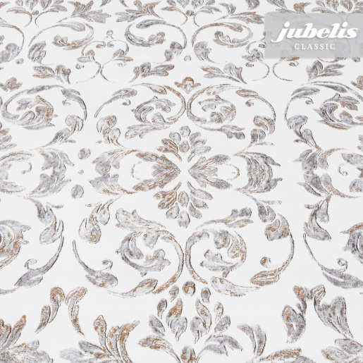 Wachstuch Barocco silber I 150 cm x 140 cm
