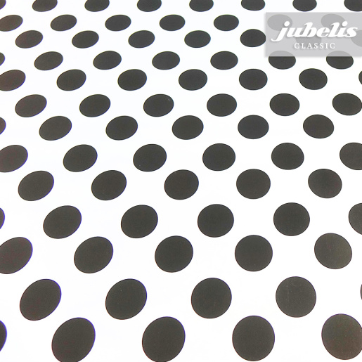 Wachstuch gro�e Punkte schwarz N