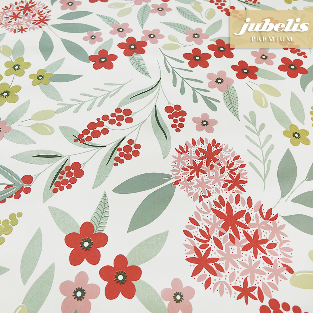 Premium Wachstuch extradick Muggia creme-rot IV